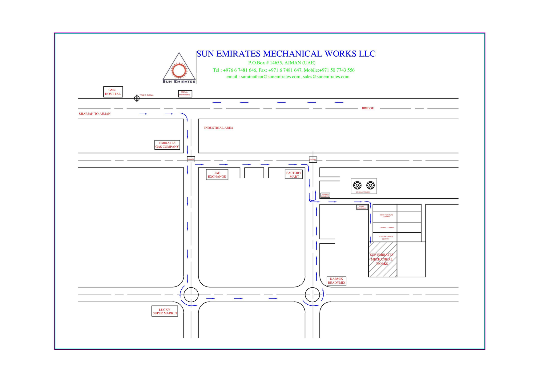 Sun Emirates Location Map